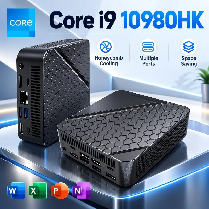 High-Performance Mini PC  Portable Intel Core I9 10980HK 16GB RAM 1TB 2TB SSD Wi-Fi6  high-frequency memory