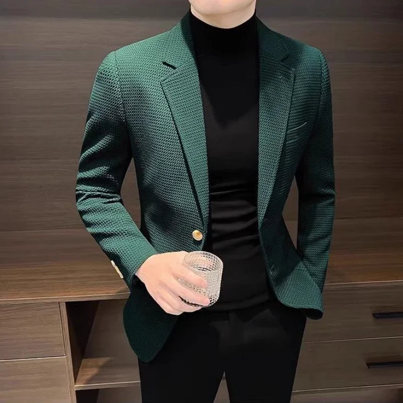 Party kurz geschnittene Herren anzug Jacken Einreiher Mantel männlicher Blazer weiße Kleidung Luxus Designer elegant modisch 2024