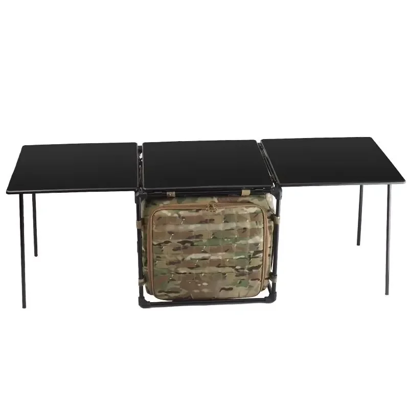 Camouflage Tactical Portable Third Generation Folding Table Outdoor Camping Extra Large Multi-Functional Storage Three Table