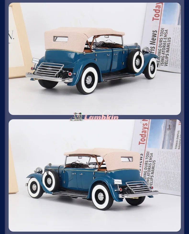 SunStar 1:18 For 1932 Lincoln KB Lincoln Classic Car Replica Alloy Car Model green Classic Cars Collectible Ornaments Gifts