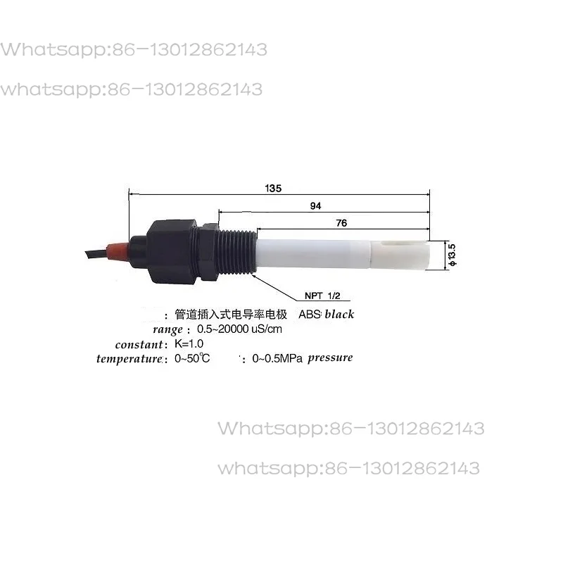 EC sensor electrode conductivity electrode conductivity sensor platinum black conductivity meter ,Temperature compensati