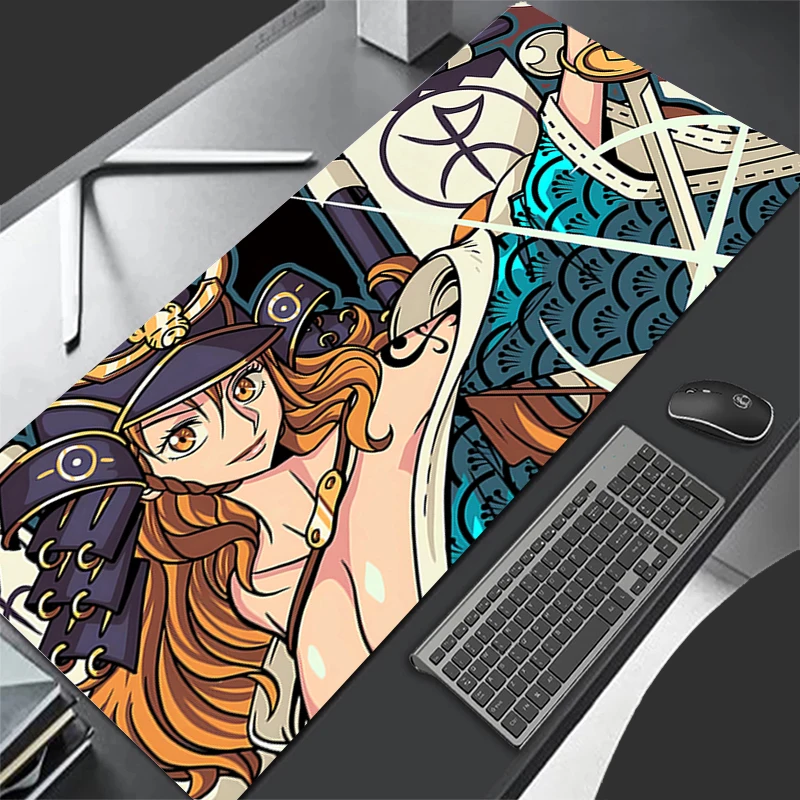 

Extra Large Gaming Mouse Pad one piece Nami Computer Gamer Laptop Keyboard Carpet 900x400 Mouse Mat Non-Slip Rubber Table Rug