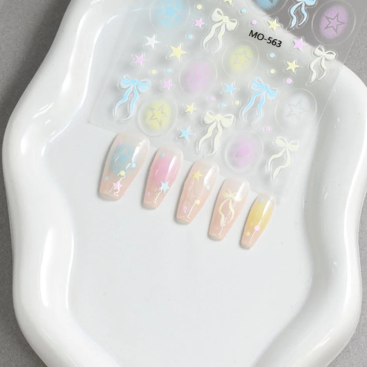 1 Uds. De pegatinas para decoración de uñas con lazo, flor, estrella, deslizador autoadhesivo ultrafino, calcomanía para uñas de verano, decoración, accesorios de manicura DIY