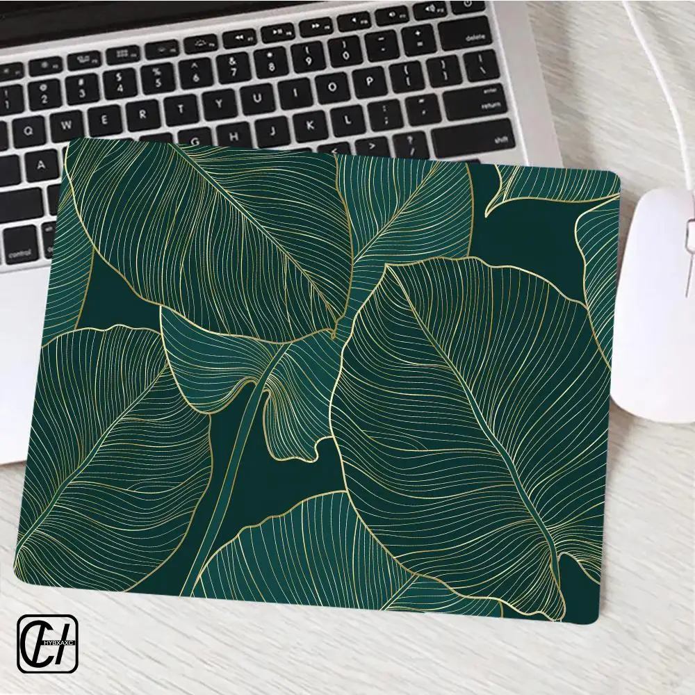 Green Leaves Mouse Pad For Small Size Gaming Mouse Pad Gamer Company Keyboard Mouse Mat Carpet Computer Desk Mat XAXC