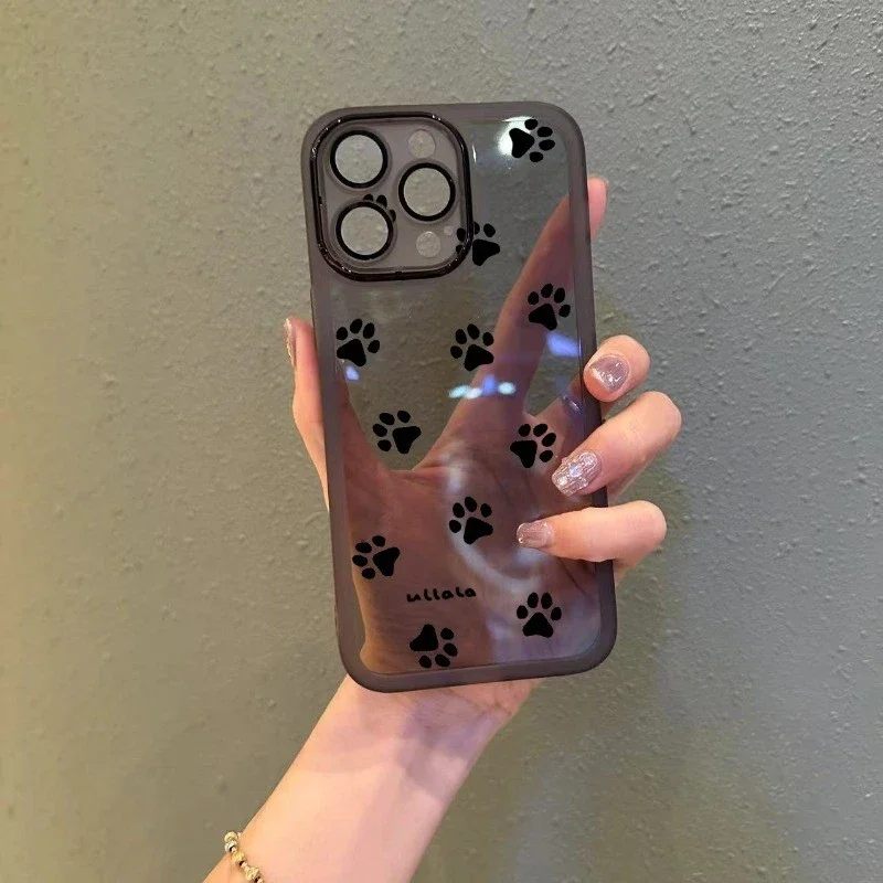 Phone Case For Huawei Nova 13 12 12i 12S Y91 Y90 Y72 Y70 Plus Y61 11 11i Ultra 10 9 Pro SE Cute Paw Print case Lens Film Cover