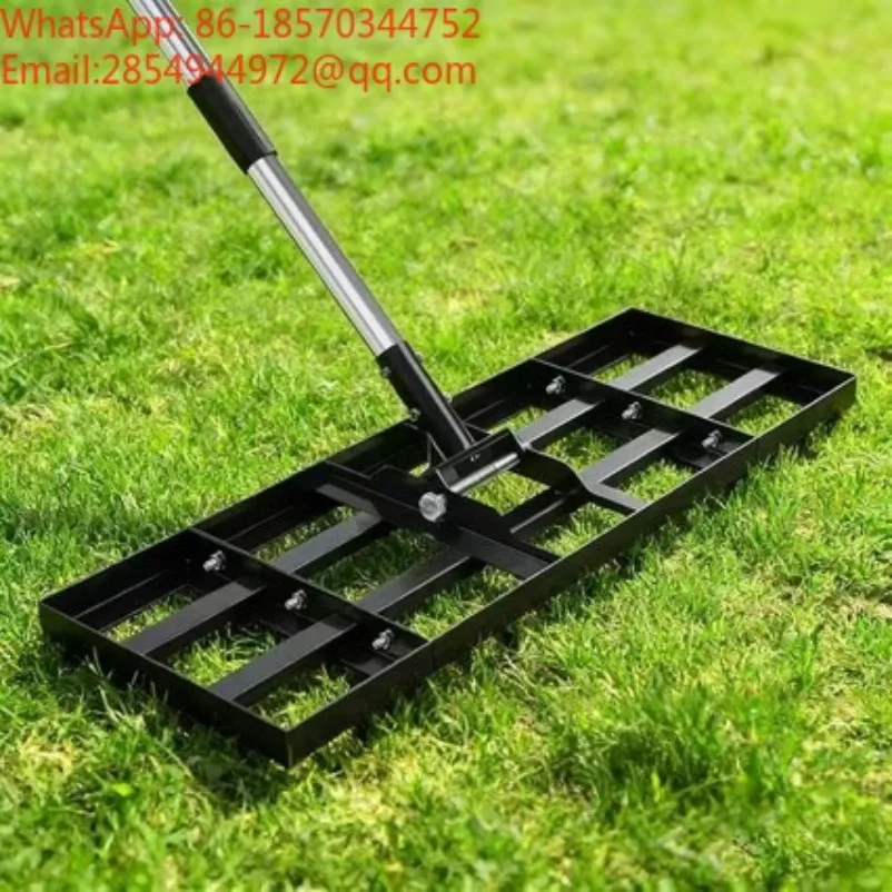 Stainless Steel Lawn Level Rake Soil Sand Leveling Tool for Golf Course Grass Ground Soil Breaking & Finishing