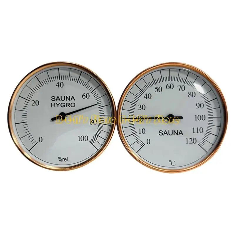 Y1AD Professional Wall Mount Temperature Gauges Hygrometer Detectors For Home Saunas Steam Room Oversized Dials