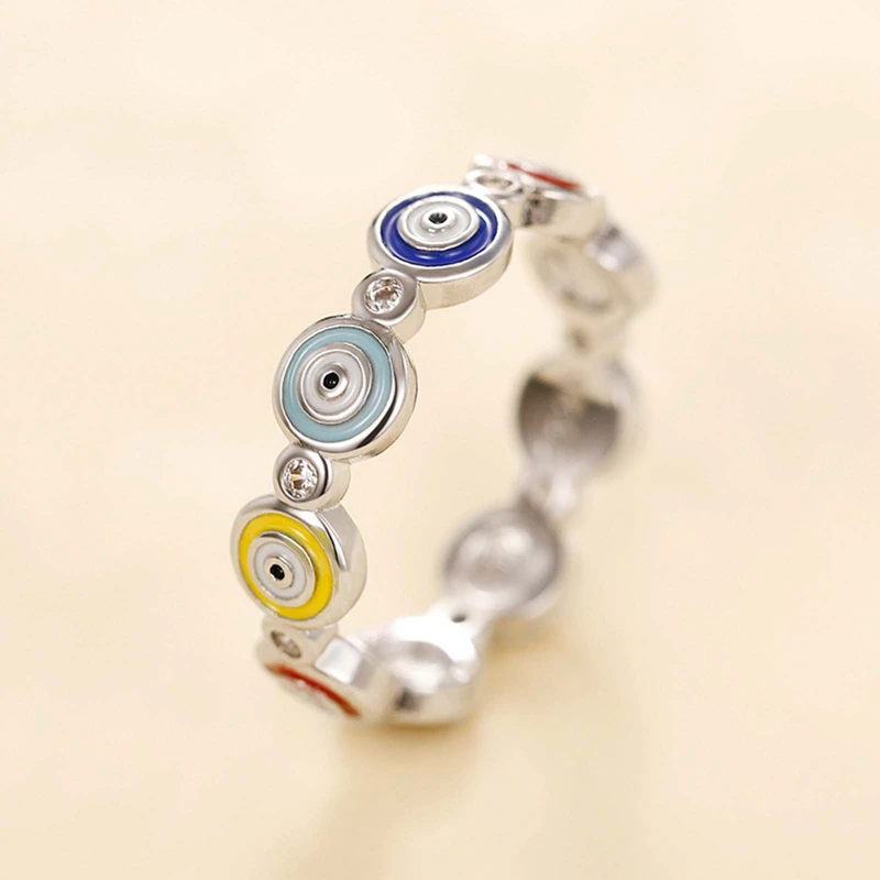 New Lucky Blue Turkish Evil Eye Rings Adjustable For Women Girls Men Fashion Jewelry