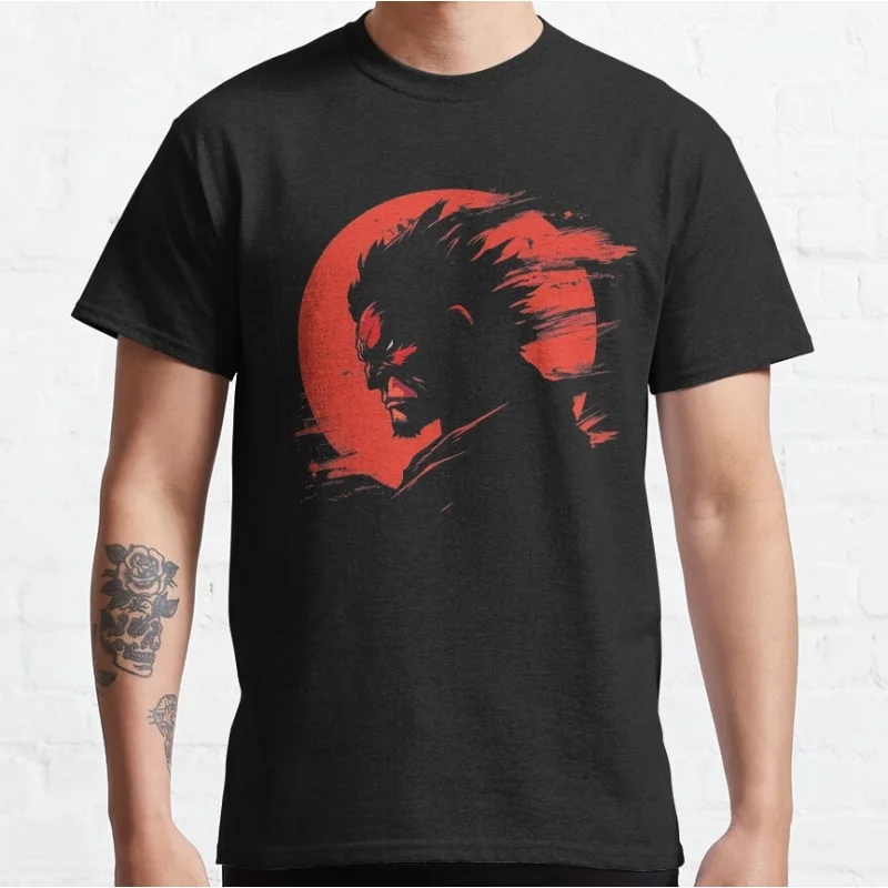 

0217 AKUMA 80s Combat Street fighter Gift t shirt Retro Arcade game Graphic Tee Y2K Clothes 100% cotton Large size Tops