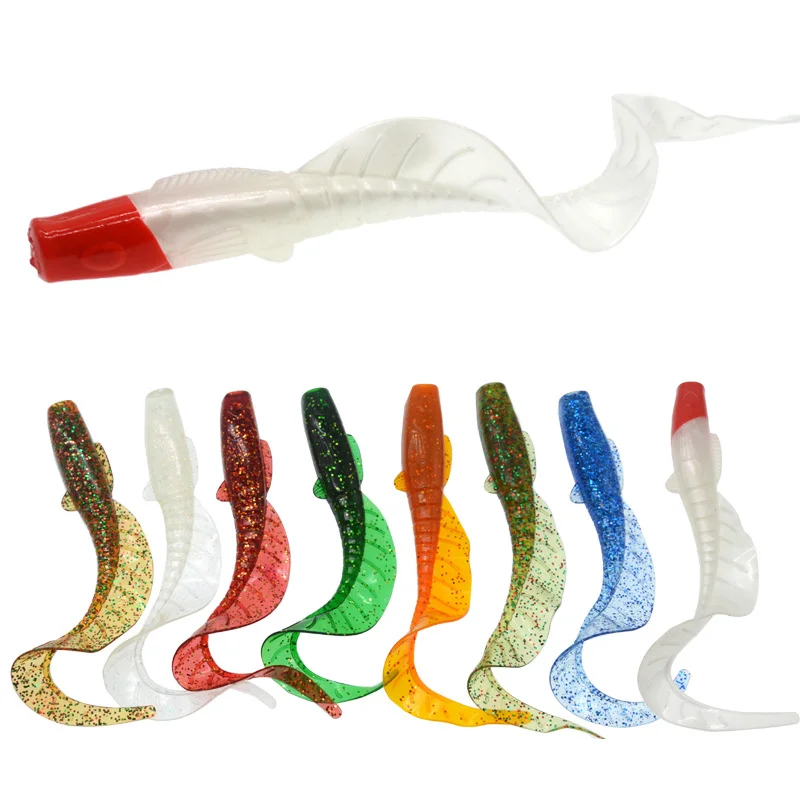 Spinpoler 11cm Soft Lure Grub Worm 3pcs Long Tail Grub Artificial Crank Big Bait Wobbler Swimbait For Bass Trout Crappie Pike
