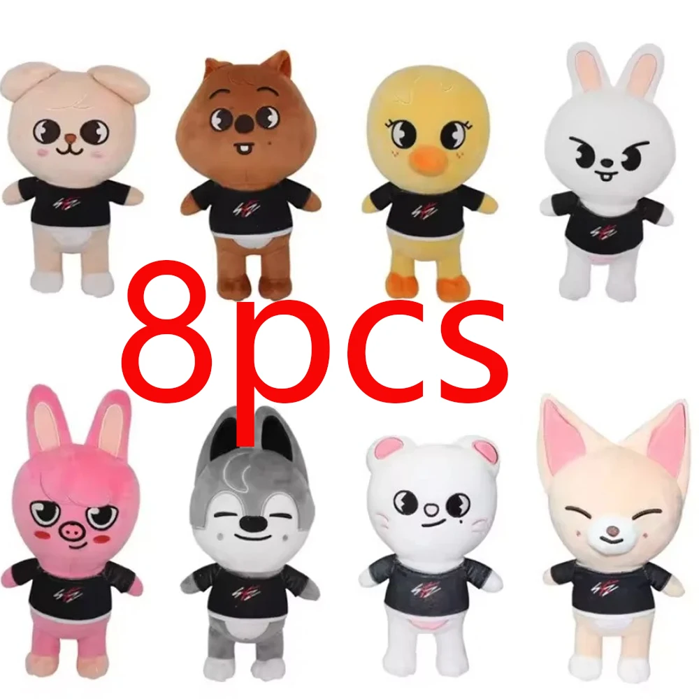 

# Набор из 8 плюшевых игрушек Skzoo: плюшевые волчики Stray Kids, мультяшные мягкие игрушки-куклы, милый компаньон для детей, взрослых и фанатов, подарок