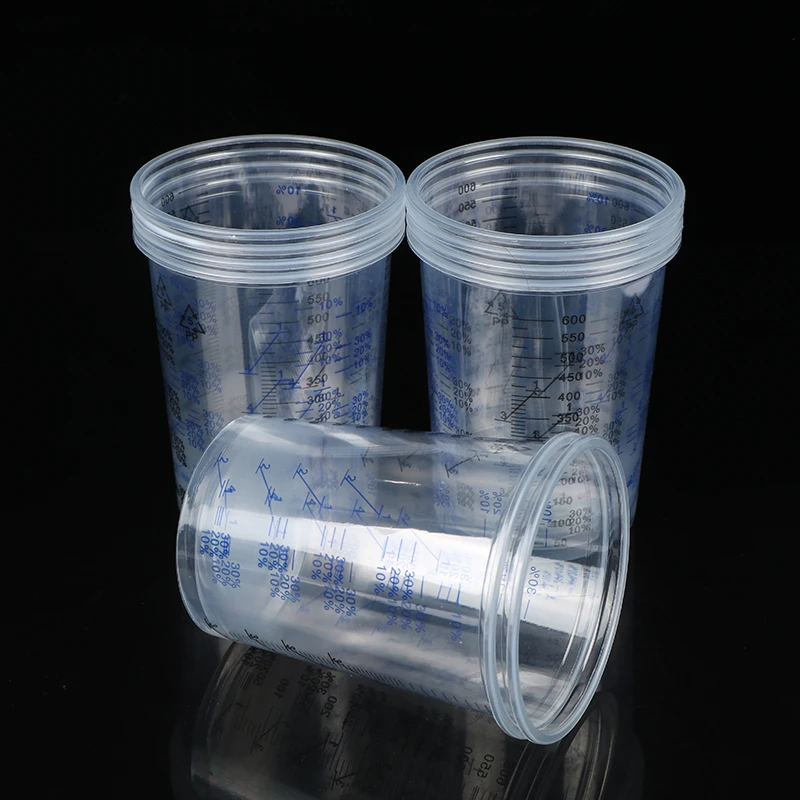 10Pcs Plastic Paint Mixing Cup 600ml Mixing Pot Paint Mixing Calibration Cup For Precise Mixing Of Paint And Liquid High Quality