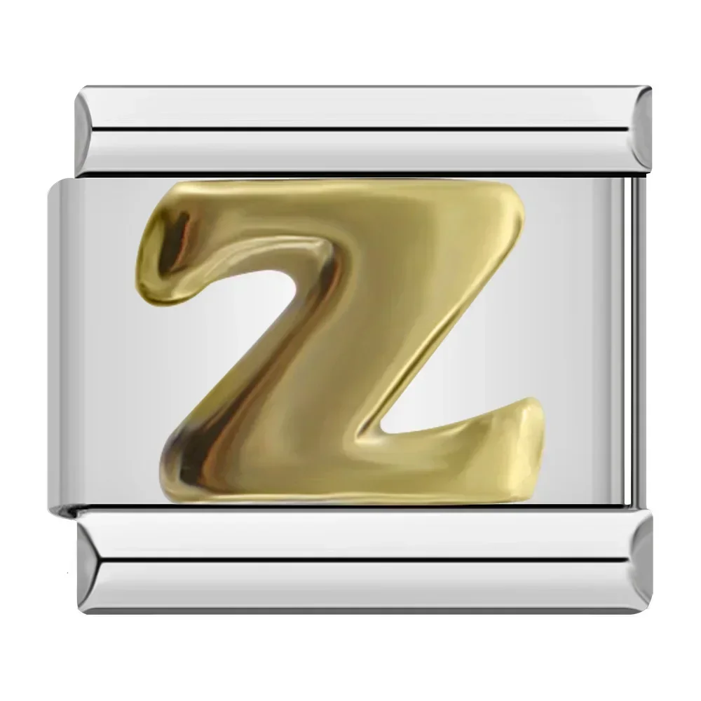 Hapiship 2024 Nieuwe Mode 26 Engelse Letters Italiaanse Charm Links Fit 9 Mm Roestvrij Stalen Armband Maken Vrouwen Sieraden DJ110