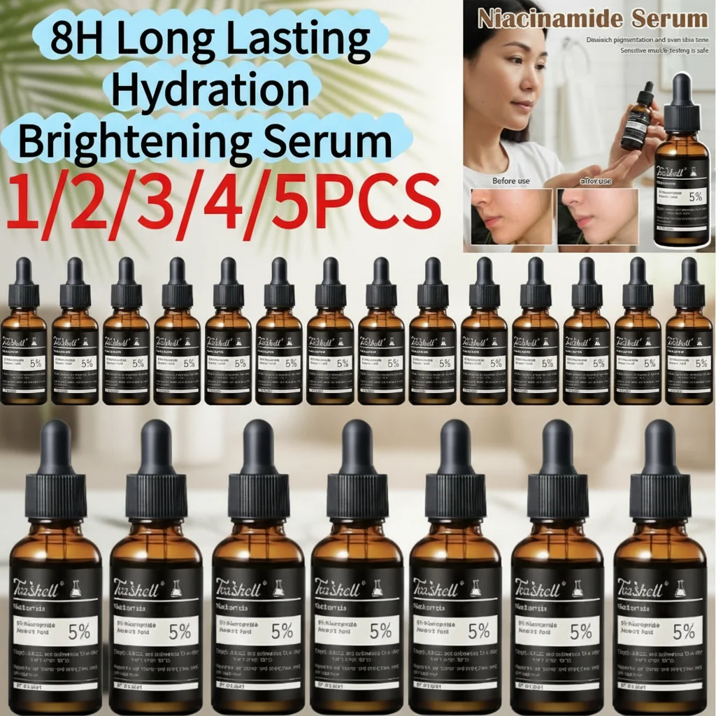 1/2/3/4/5PCS*30ml Hidratação Duradoura de 8 Horas para Pele Sensível, Sérum Facial Diário Iluminador para Clarear Manchas Escuras