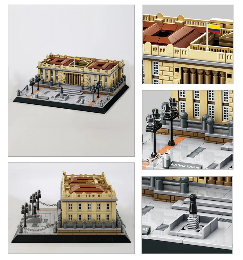 Bloques de Construcción del Monumento de la Ciudad de Bogotá, Colombia, Plaza de Bolívar, Modelo de Construcción, Ladrillos de Arquitectura Moderna, Juguetes para Regalo