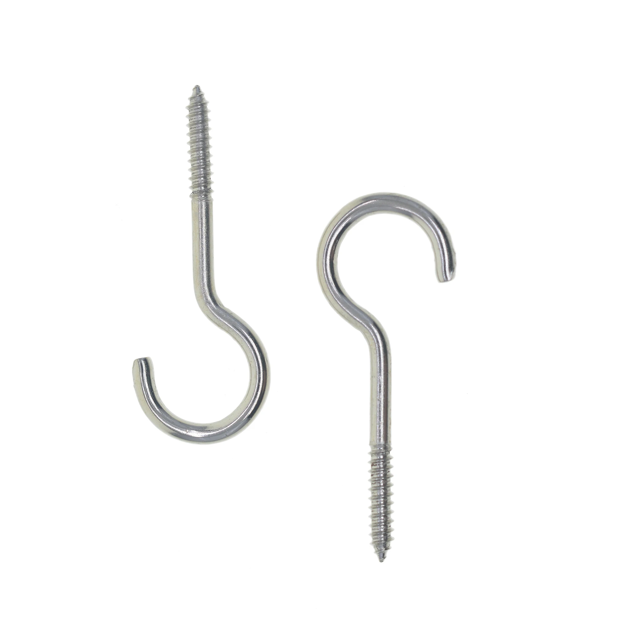 10 pcs 53mm Eye open Hooks Screw in Heavy Duty Self Tapping Eye Lag Screws Eyelet Screw for Wood Securing Cables Wire