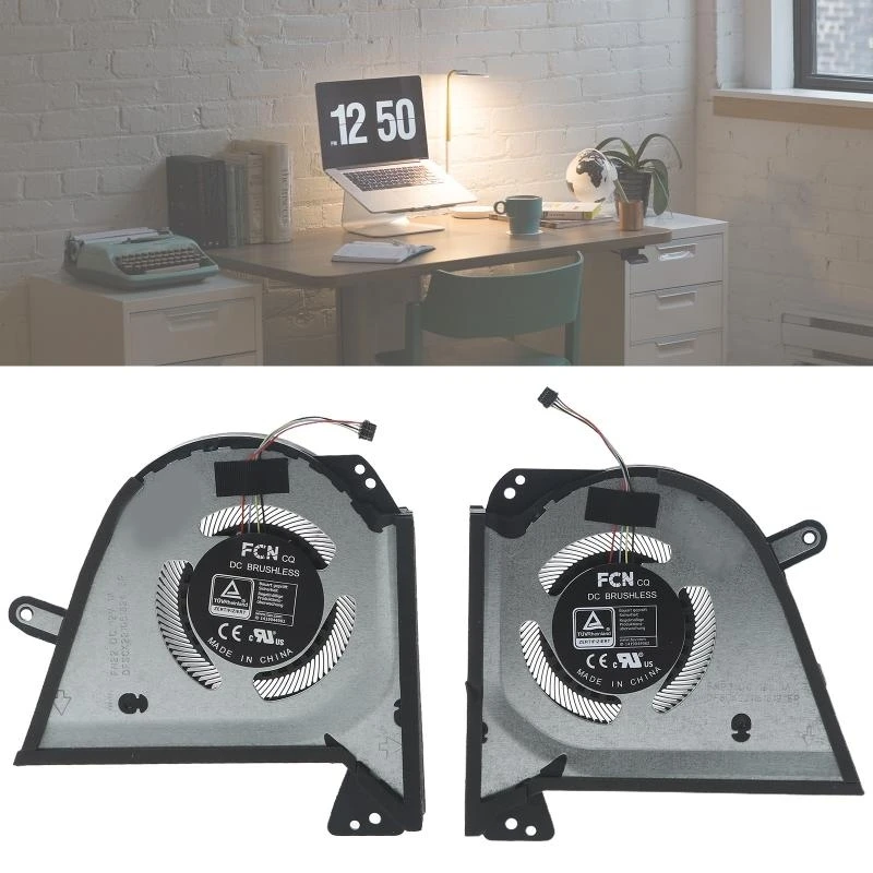 

Q5WA Laptop Cooling Fan for ROG Zephyrus-G15 GA503 GA503Q 13NR04J0T04011 Notebook Cooler VGA Radiator 12V 1A 4pin 4 wire