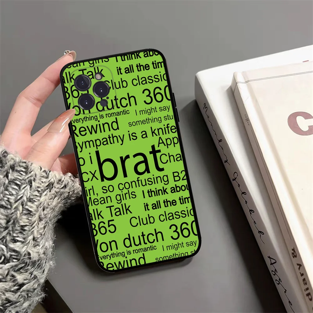 Singer C-Charli XCX Brat 360 365 Phone Case Silicone Soft For Iphone 15 14 13 12 11 Pro Mini XS MAX 8 7 6 Plus X XS XR Cover