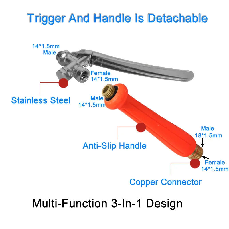 Metal Sprayer Handle Trigger Press Switch Copper Connector For Electric Hand Sprayer Outdoor Garden Sprayer Accessories