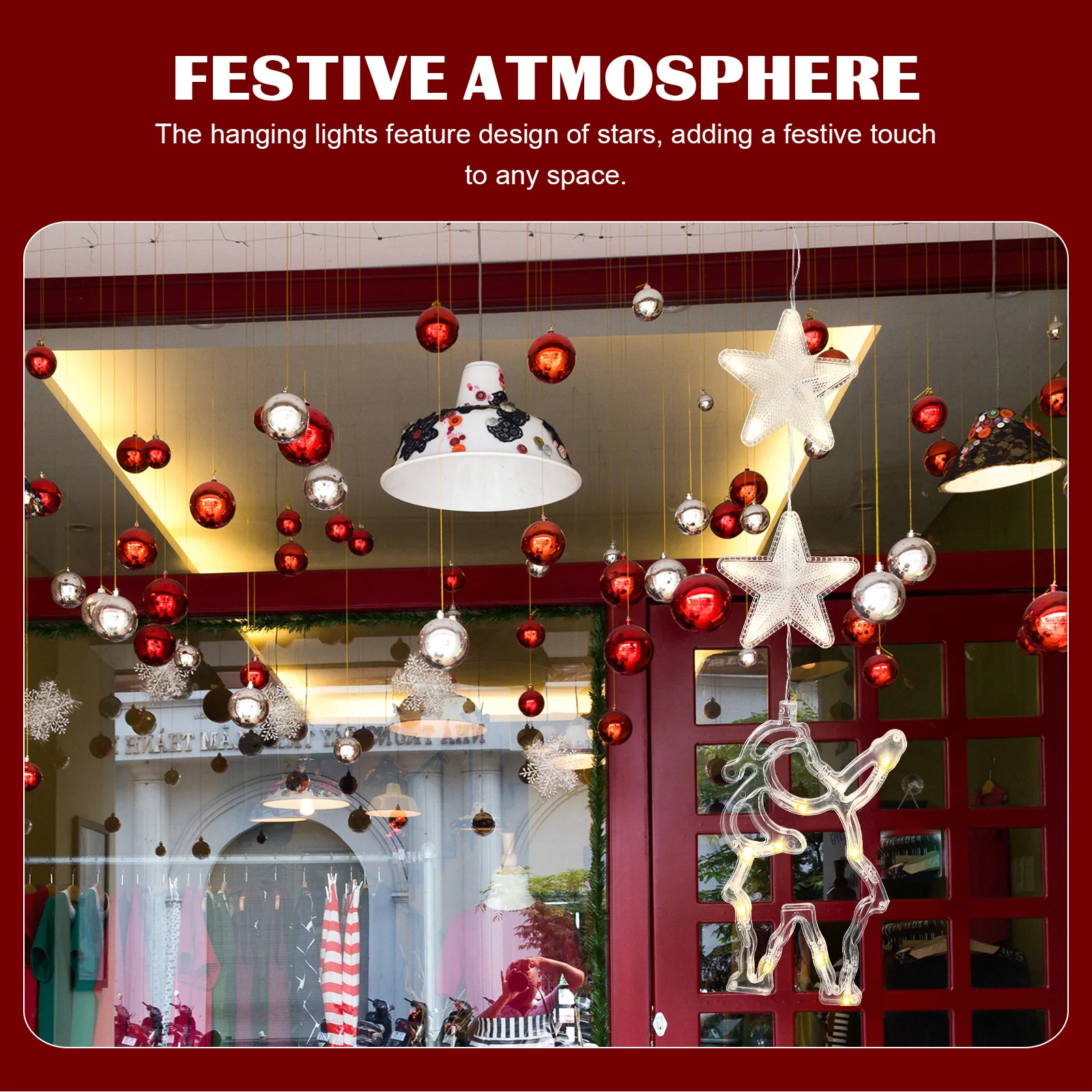 

Festive Suction Cup Lights Window Indoor Decorative Small Star Decorations Stars Hanging