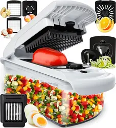 Vegetable Chopper - Food Chopper - Spiral Cutter - Vegetable Chopper with Container - Kitchen Gadgets Home Essential Accessories