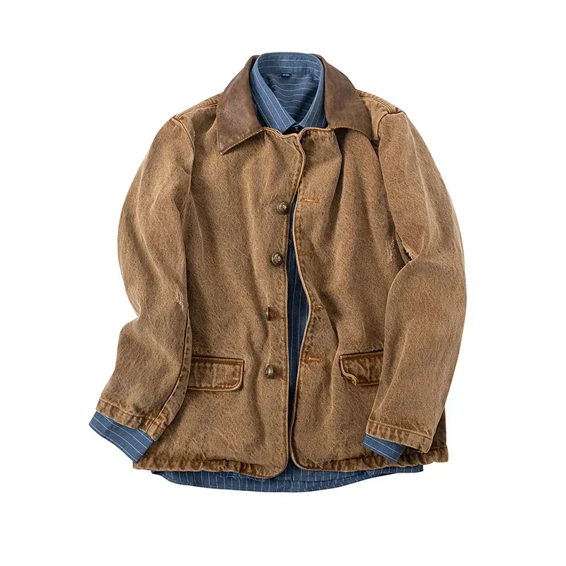 Spiel rdr2 arthur morgan gleichen Stil Jacke Western Denim Cosplay Kostüme braune Jacke und blaues Hemd für den Menschen