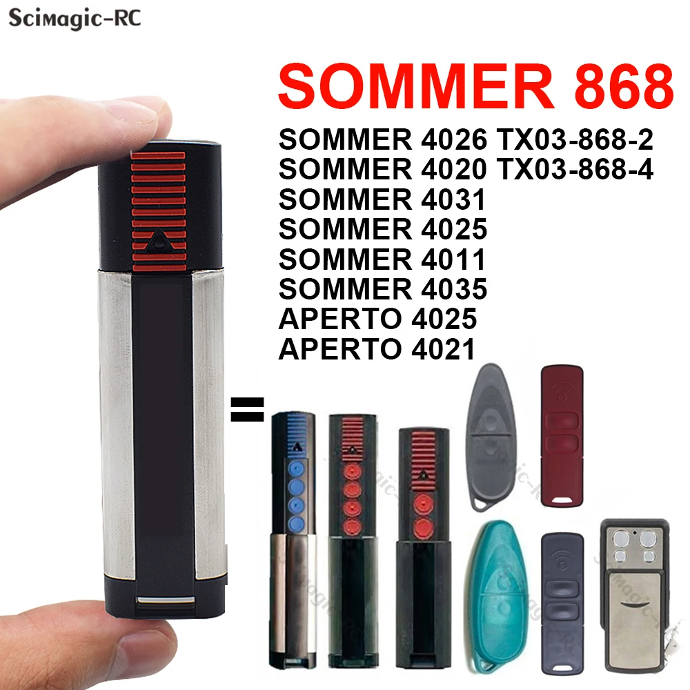 Télécommande de porte de garage SOMMER APERTO, ouvre-porte, 868MHz, 4025, 4026, 4020, 4011, 4031