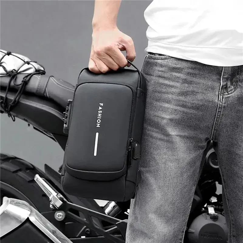 

Password Lock Anti-Theft Men's Bag Men's Chest Bag Casual Sports Small Backpack Shoulder Crossbody Bag Motorcycle Bag 2025