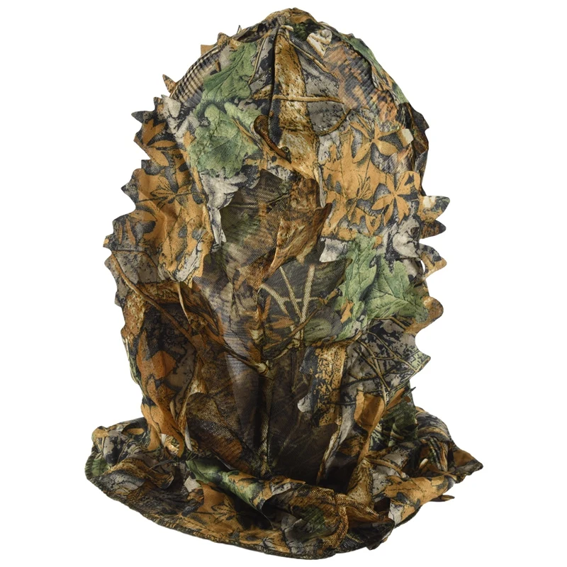 Camouflage Hunting Leafy 3D Face Mask Hood Outdoor Hunting Fishing Headgear Camo Hat