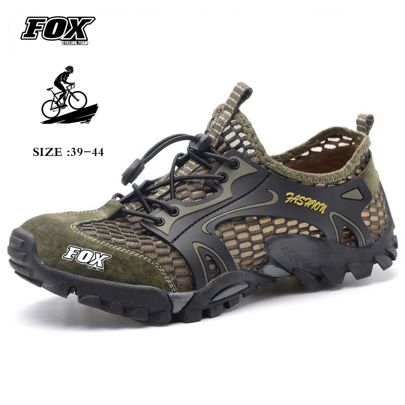 Fox Cycling Team Men Mtb Sneaker Breathable Mountain Bike Shoes Self Locking Cleats Dirt Road Bicycle Shoes Zapatilla Mtb Hombre