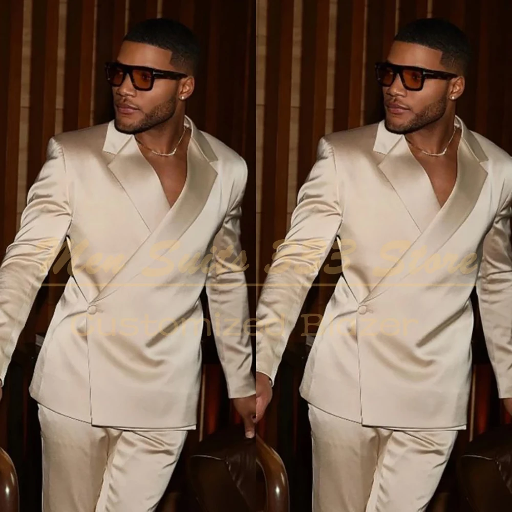 

Customzied One-Button Men's Suits 2 Piece Jacket Pants Full Sets Luxury Wedding High Quality Outfits Fashion Slim Fit Blazer