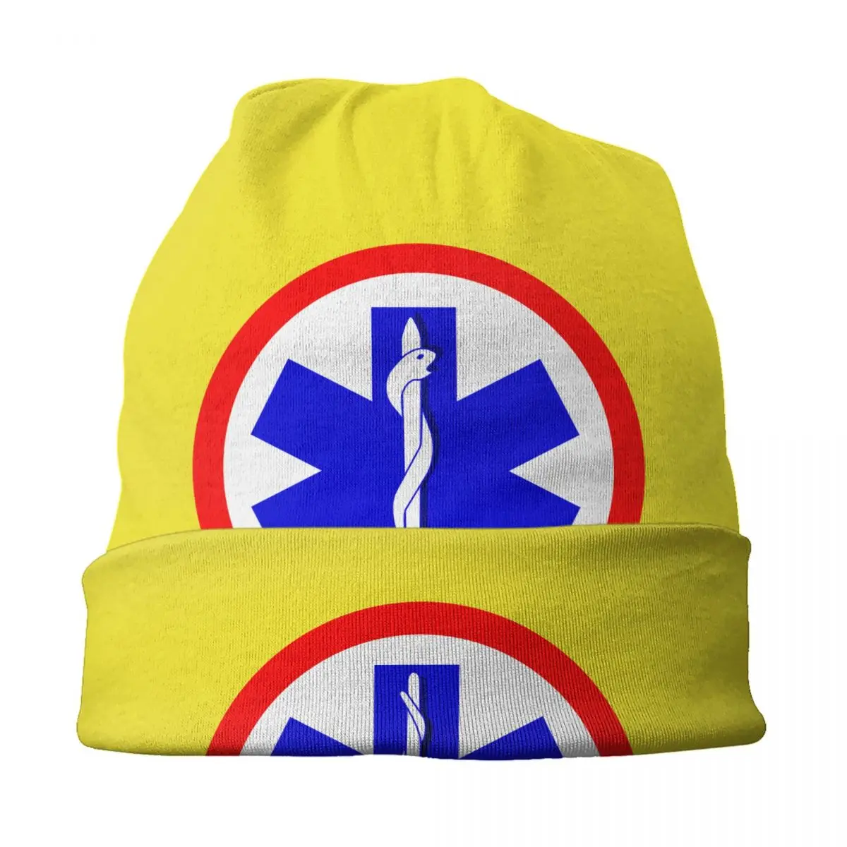 Paramedic Star Of Life Logo Skullies Beanies Caps Unisex Trend Winter Warm Knit Hat Adult Emergency Medical EMT Bonnet Hats