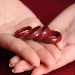 Feng Shui Lucky Cinnabar Red Ring Gift Girlfriend Couple Love Luxury Fashion Eternity Jewelry Promise Engagement Amulets Mascots