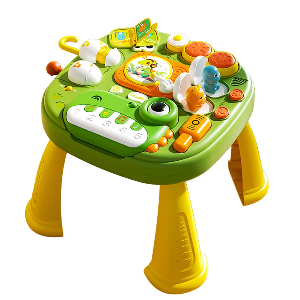 Baby Activity Table Center Toys Dinosaur Musical Learning Table With Lights Sound Early Learning Sensory Toys Gifts For Boy Girl