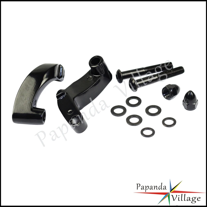 Motorbike Black Mirror Riser Relocation Extension Adaptors Kits For Harley Breakout FXS Dyna FXD Fatboy Heritage Softail 2006-14