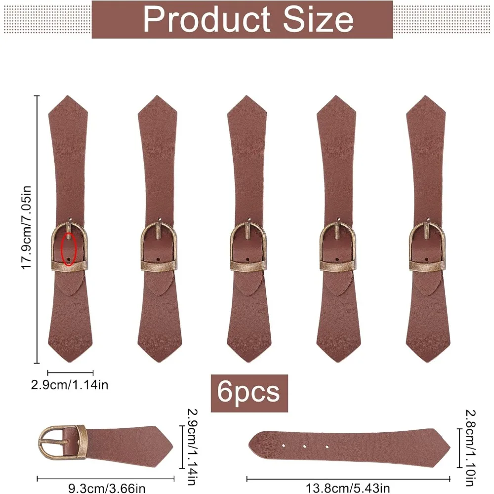 6 Sets Leather Sew-On Toggles Closures Brown PU Leather Snap Toggle Sew On Duffle Jacket Buckle Metal Leather Clasp Fasteners