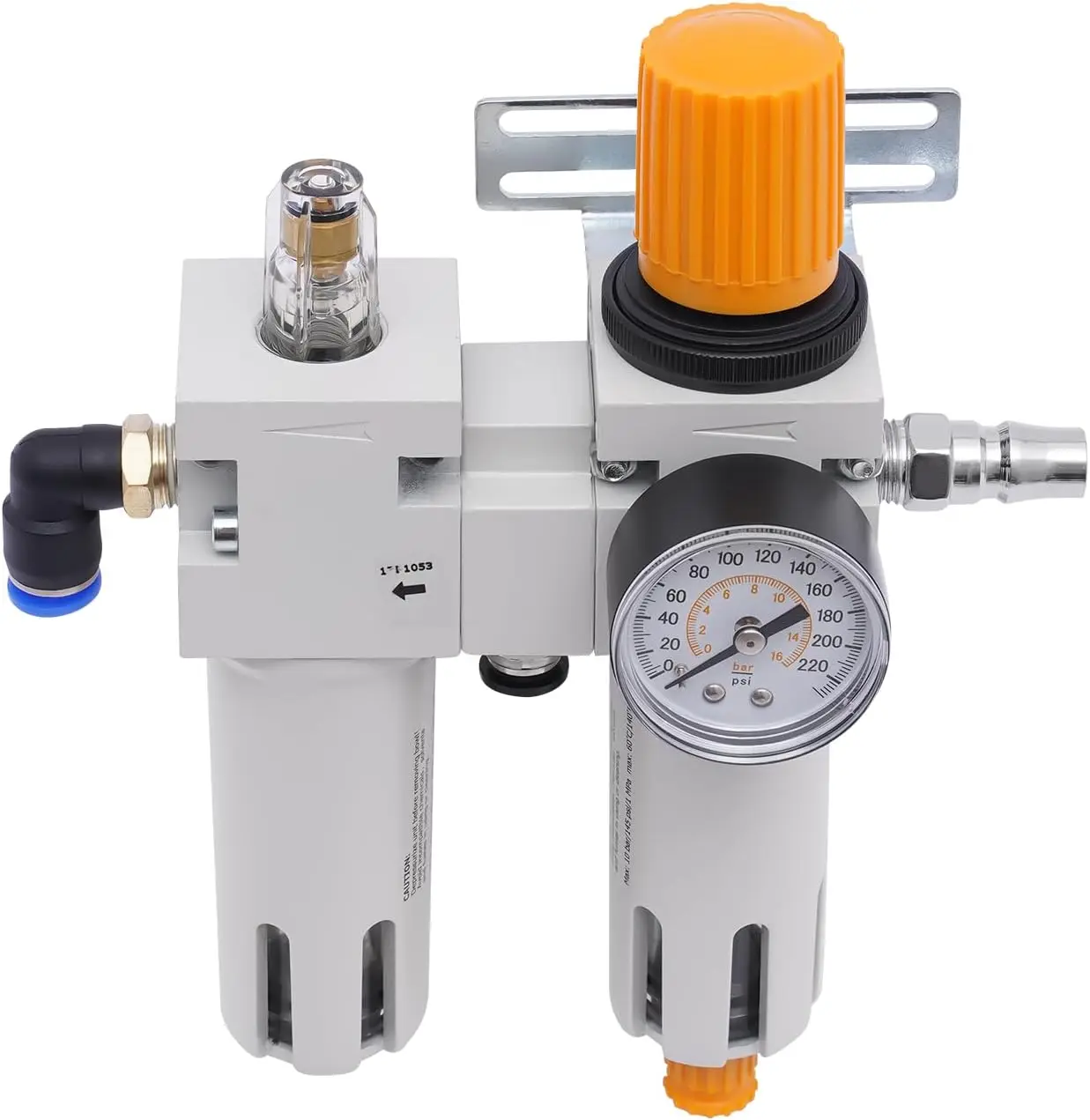 145PSI Tire Changer Air Pressor Oil Water Separator Regulator Air Filter Pressure Regulator Kit with Gauge and Lubricator Cup