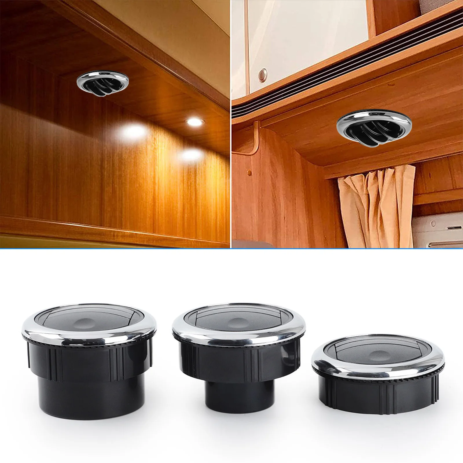 80MM Universal Knob Type Rotation Air Outlet Vent Car Vent Dashboard Air Conditioning Vent Deflector  for Camper Caravan Truck