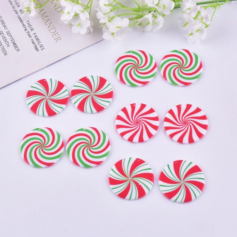 Mix 10pcs/pack Christmas Colorful Candy Acrylic Charms for Earring Necklace Jewelry DIY Making