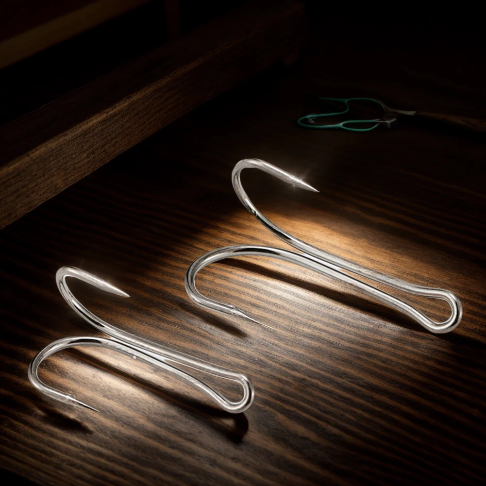 50 قطعة خطاف مزدوج طويل عرقوب عالي الكربون الصلب كرنك الشائكة تهزهز هوك الضفدع الطعم إغراء السنانير للمياه المالحة والمياه العذبة #3