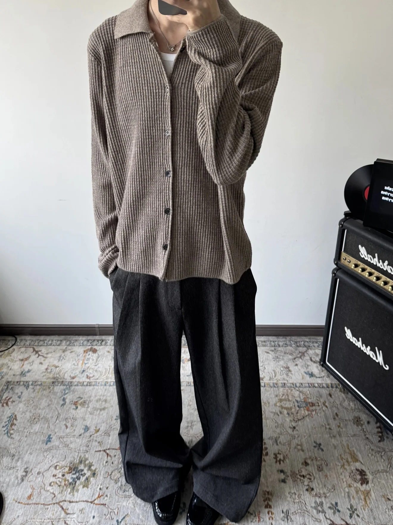 American Sle Cardigan lavorato a maglia vintage Casual Loose Fit Uomo Donna Primavera Autunno Cleanfit Capispalla per il tempo libero Lungo Sve