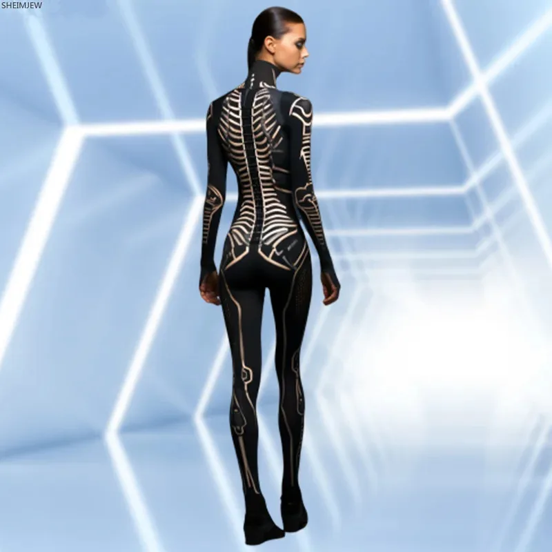 WU01 Новая высококачественная одежда из лайкры, костюм зентай для косплея на Хэллоуин, 3D комбинезон с длинными рукавами, женское облегающее боди Rave Jk5 *!