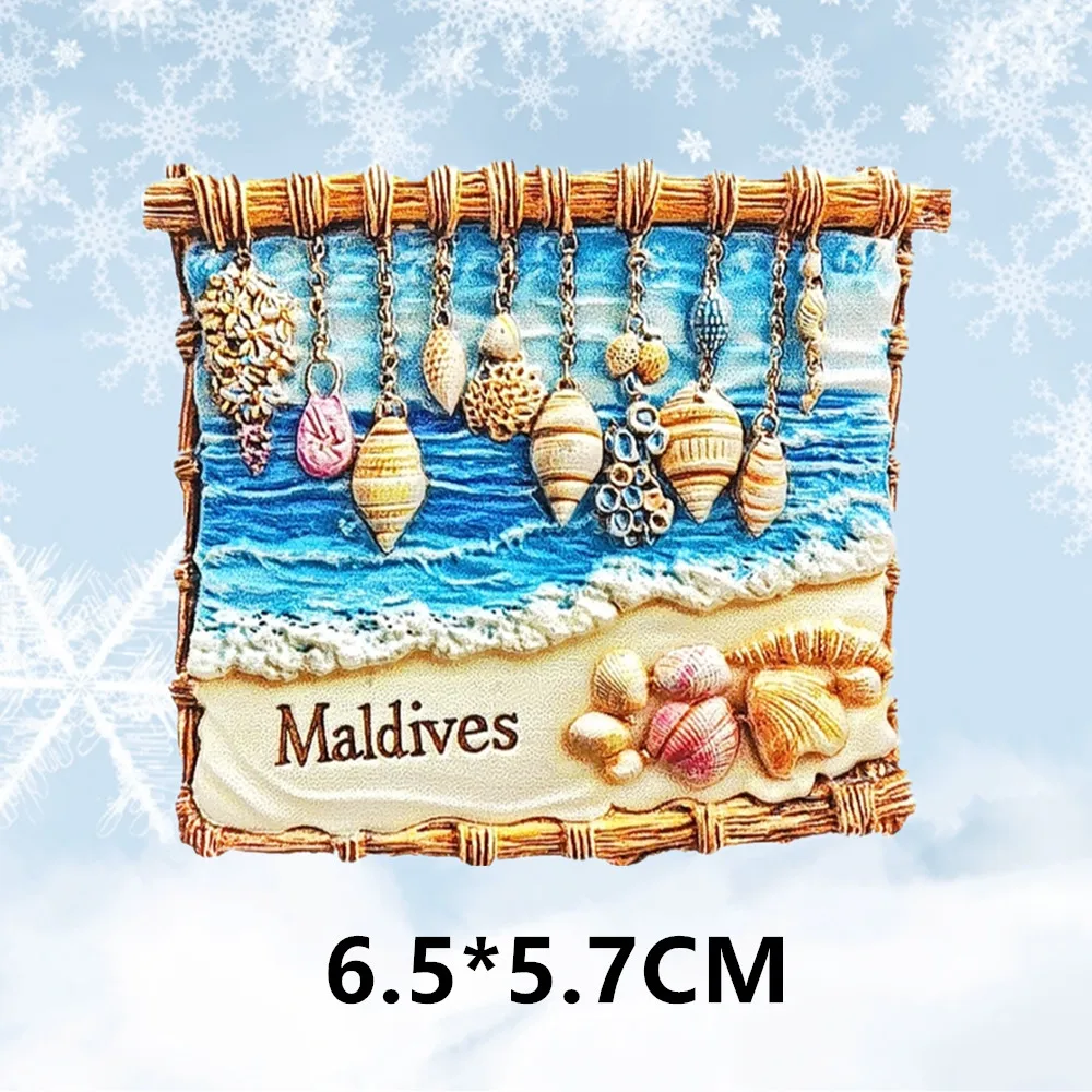 Asia Maldives Surfing Coconut Sea View 3D Refrigerator Magnets Fridge Magnetic Tourist Souvenir Decoration Articles Handicraft