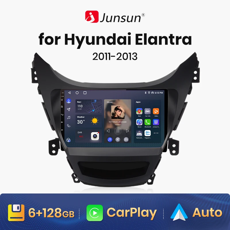 

Junsun V1 AI Voice Wireless CarPlay Android Auto Radio for Hyundai Elantra Avante MD I35 2011-2013 4G Car Multimedia GPS 2din