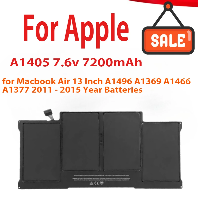 

A1405 Laptop Battery For Apple Macbook Air 13 Inch A1496 A1369 A1466 A1377 2011 - 2015 Year Batteries 50WH 7.6V