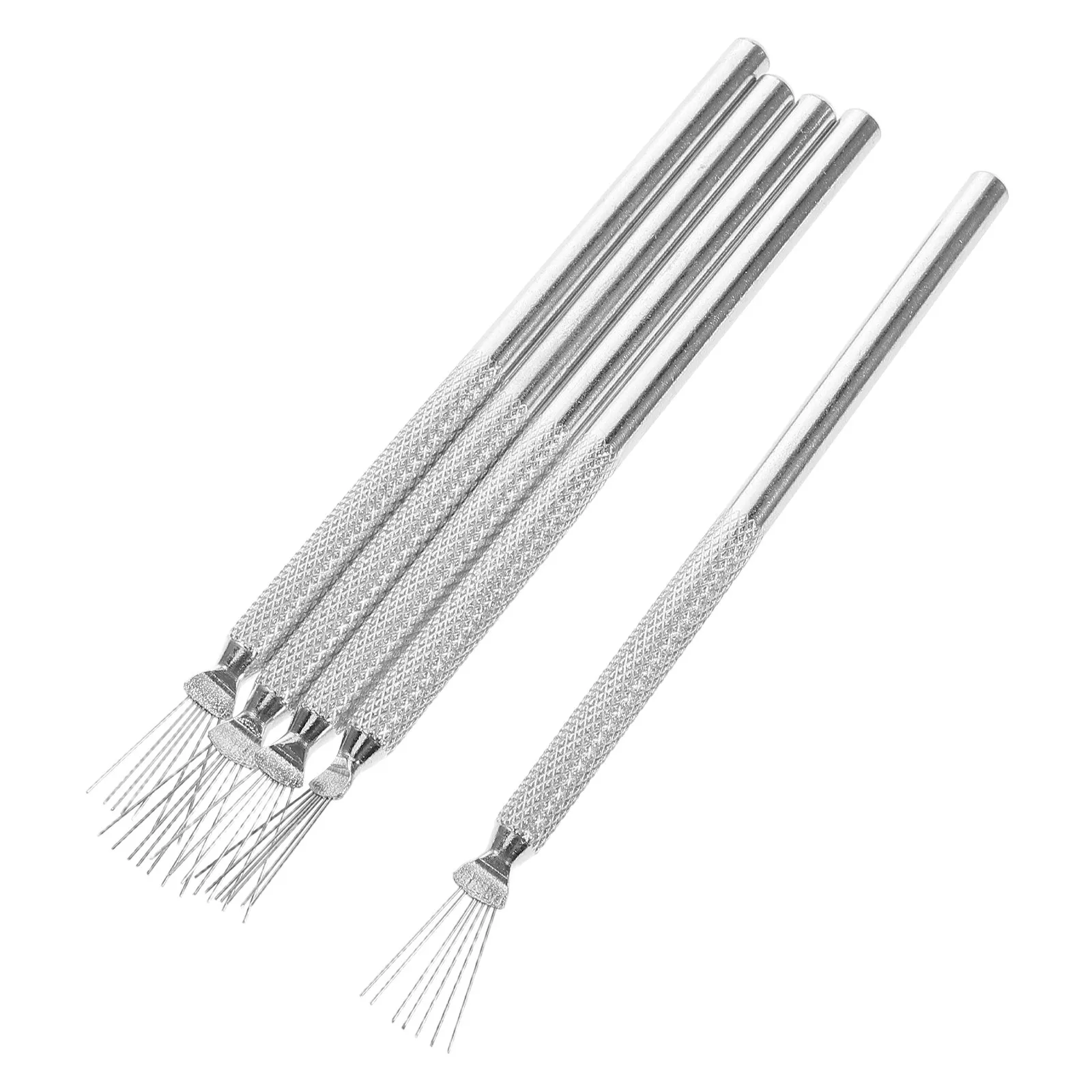 5 pcs Manicure Nail Brush Art Cleaning Tool Halloween Christmas New Year Nail Art Brush Pen Metal Nail Art Tools Multi