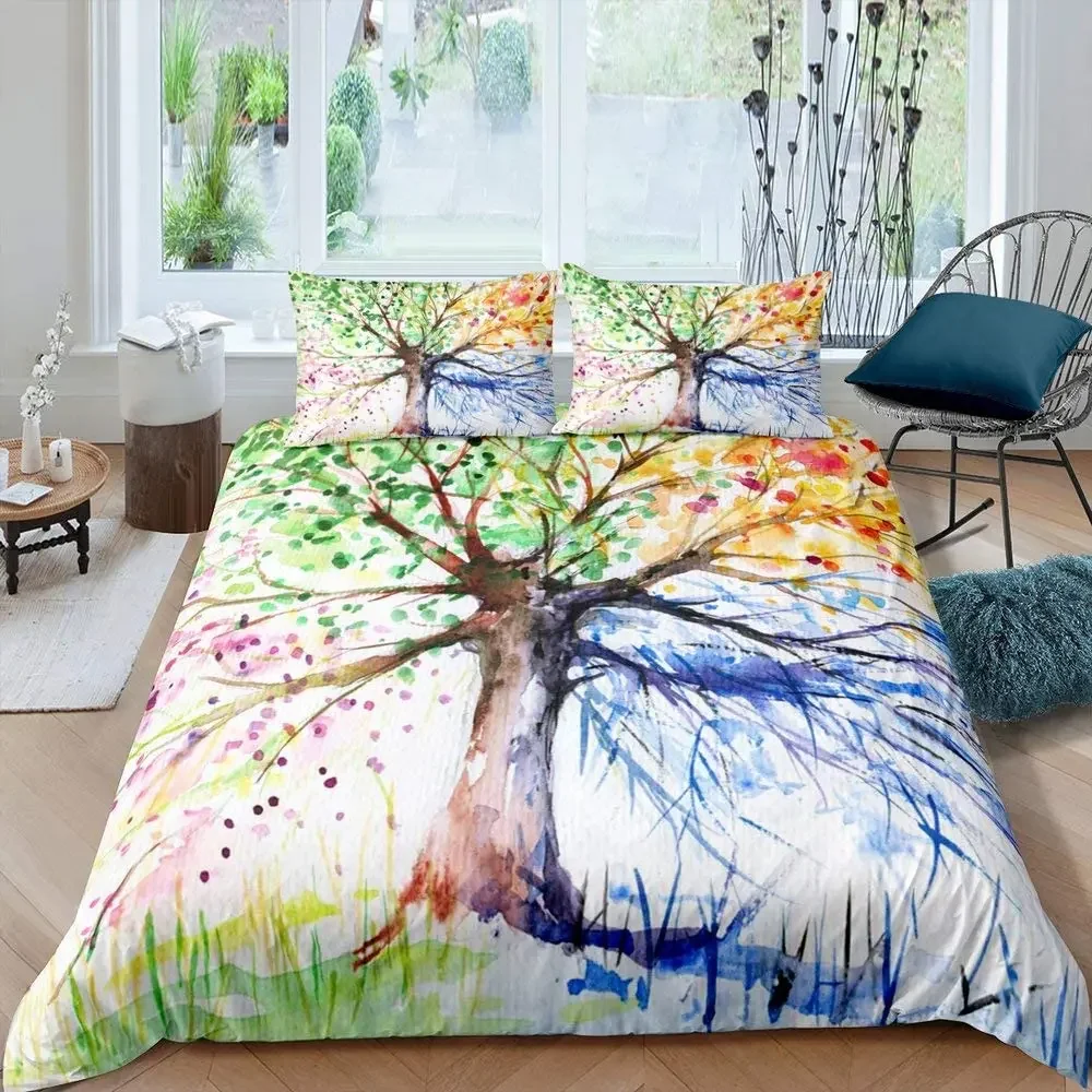

Tree Of Life Duvet Cover Set Polyester Comforter Cover King Queen Full Size For Kids Boys Girls Bedding Set With Comforter Cover