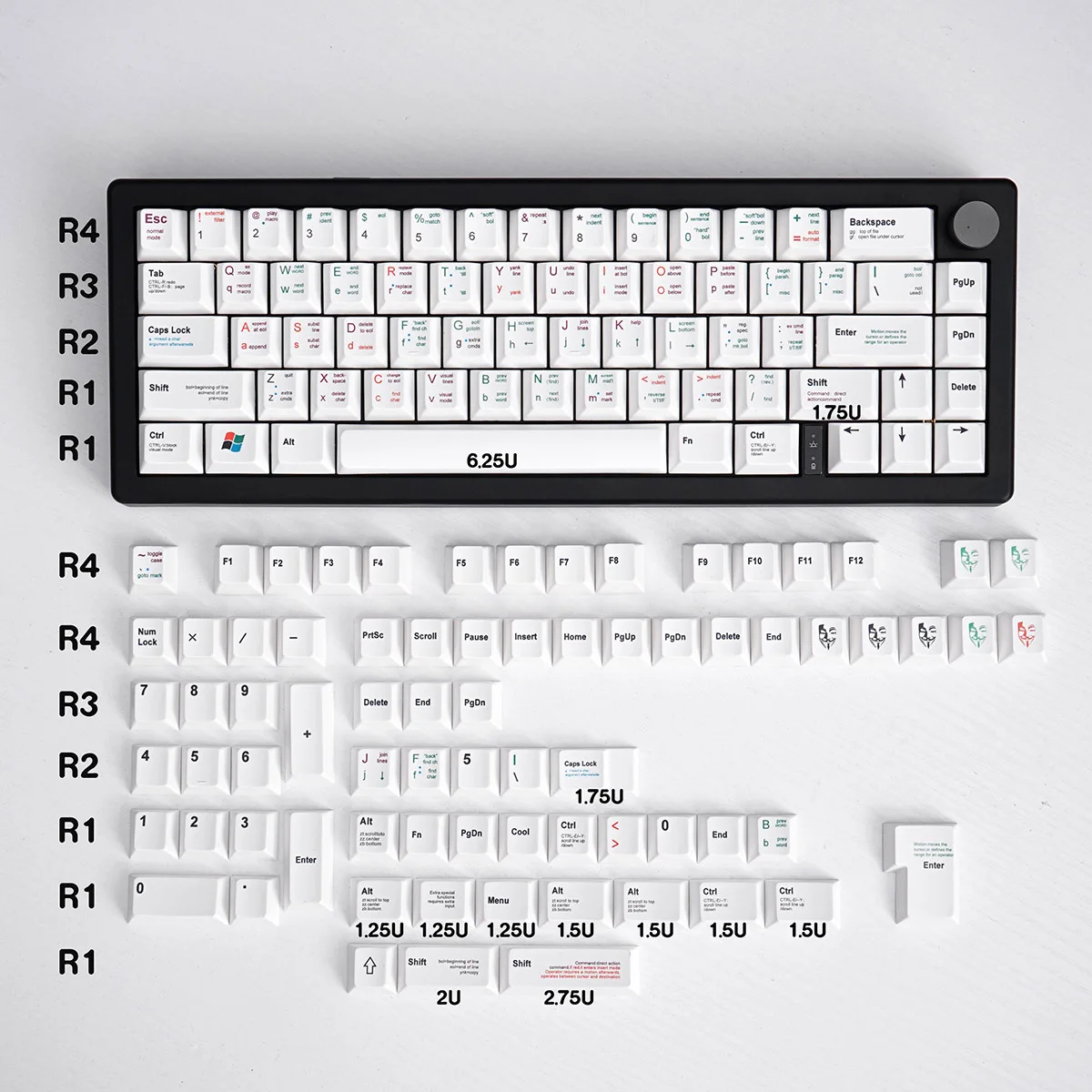 

White Programmer Mechanical Keyboard Keycap 139 Keys PBT Heat Sublimation Cherry Original Height Adaptable 64/68/75