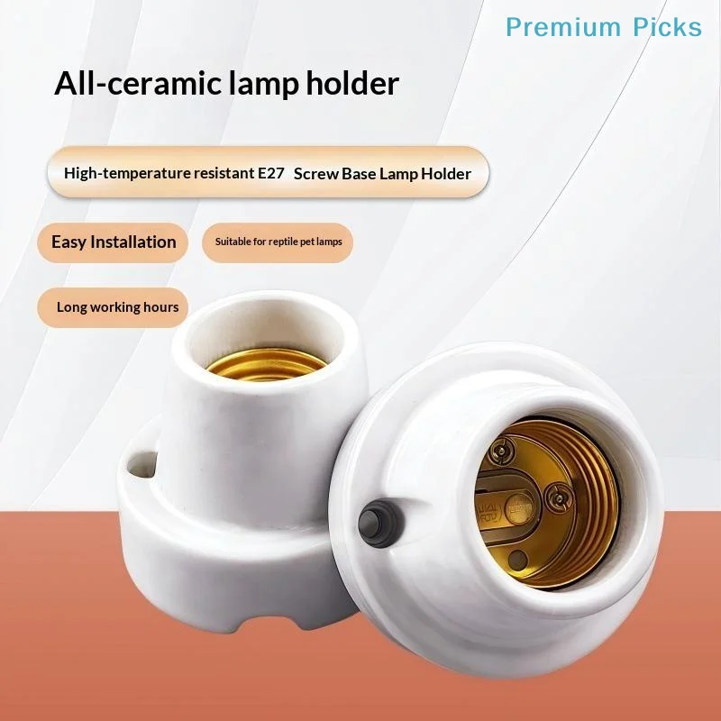 1Pcs Lighting Fittings E27 Socket Screw Ceramic Waterproof Explosion-proof Lamp Holder Outdoor Engineering Modified Lamp Base