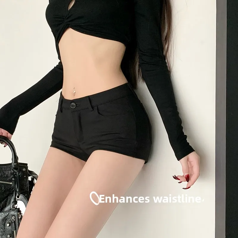 

American Style Low Waist Spicy Short Pants Women's 2026 Autumn Winter Versatile Elastic Hip A-Line Pants Small Size Wrap arou...